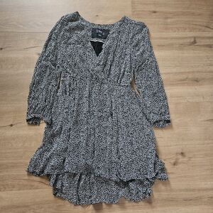 Maeve Black and White Long Sleeve Dress